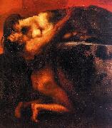Franz von Stuck The Kiss of the Sphinx painting